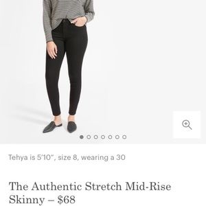 Everlane stretch mid rise black skinny jeans